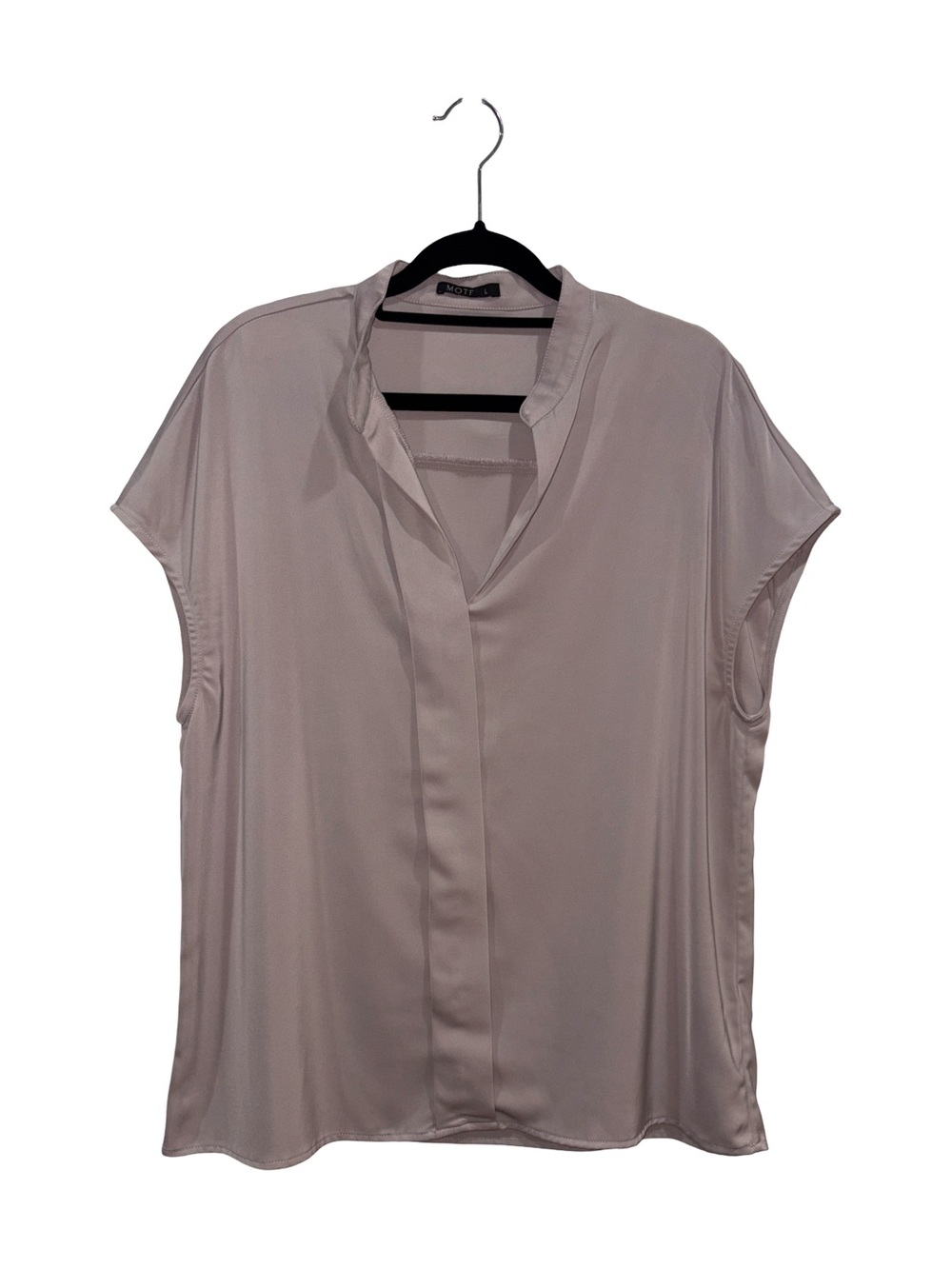 🏡 MOTF V-Neck Blouse - Deep Taupe - Size L